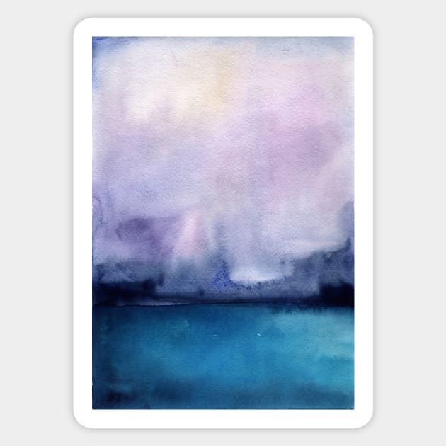 Watercolor landscape sky clouds Sticker by Olga Berlet